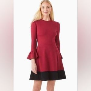 Kate Spade Color block w Pockets and Ruffle Sleeve Dress